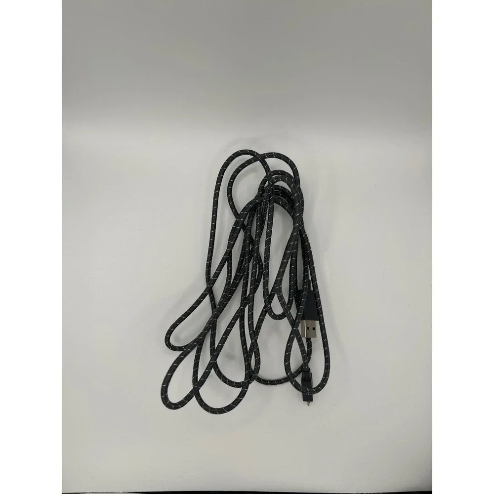 Micro USB Cable 8ft Braided Black White Patterned Long Charging Data Sync Cord